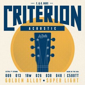 LA BELLA C500TT Criterion Ultra Light Cтруны для акустической гитары 09-48